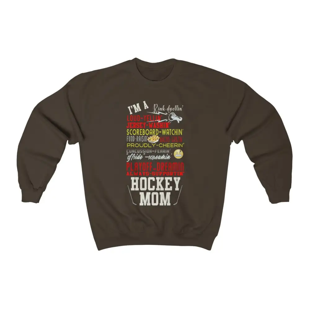 Mom Support Hockey Graphic Crewneck Sweatshirt