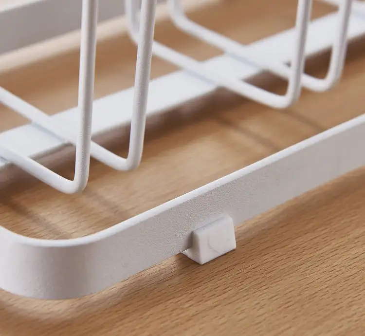Wooden Handle Glass Holder White