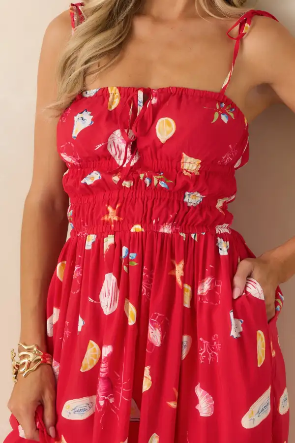 Red Multi Maxi Dress