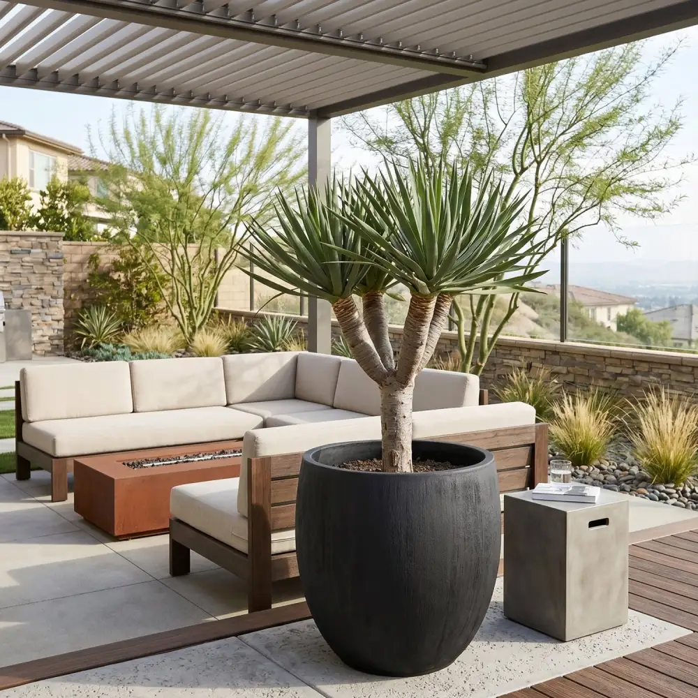 Glass Concrete Indoor Outdoor Planter