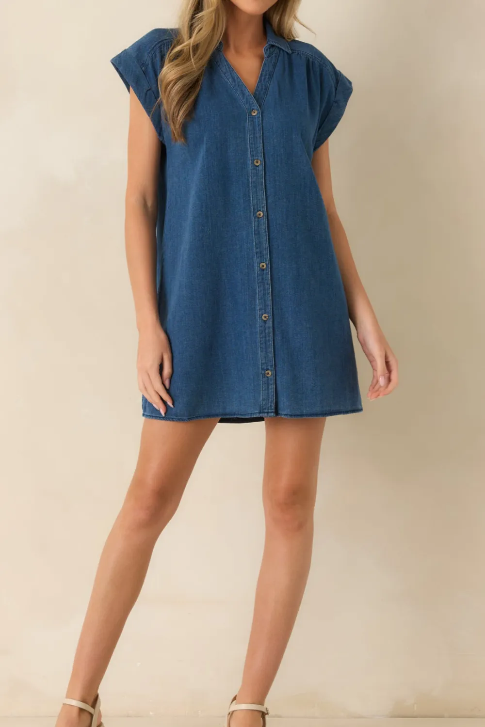 Denim Fabric Mini Dress