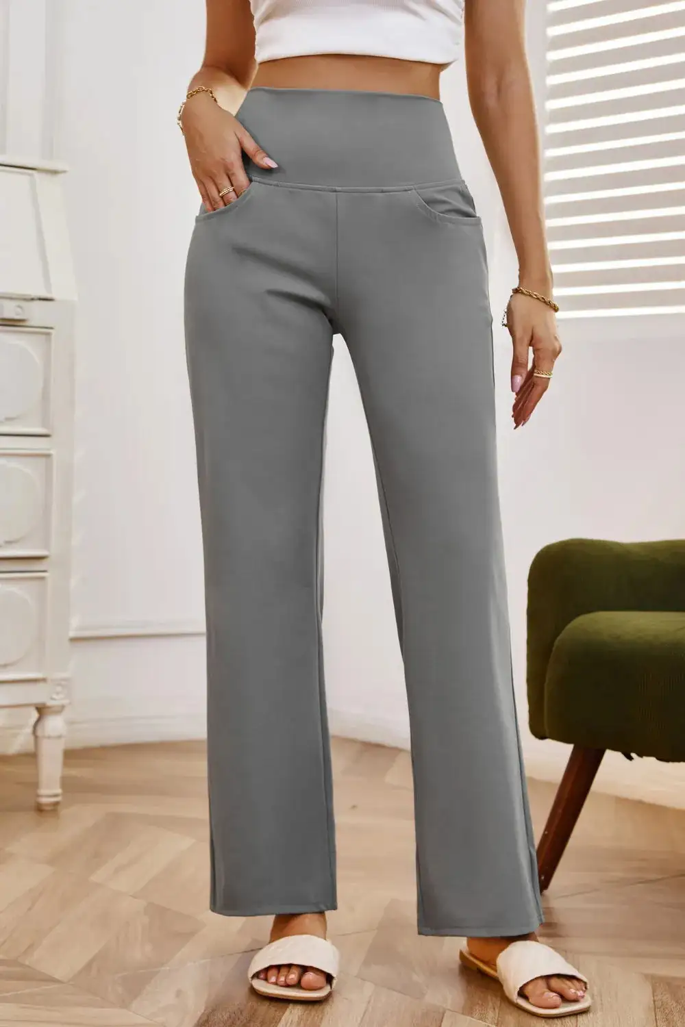 Modern High Waist Wide Leg Pants