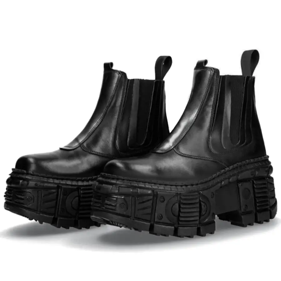 Chunky Sole Design PU Leather Ankle Boots