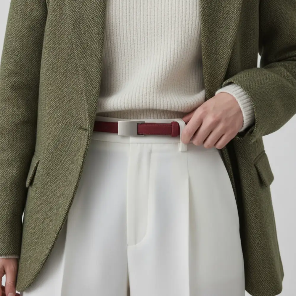 Modern Buckle Skinny Belt
