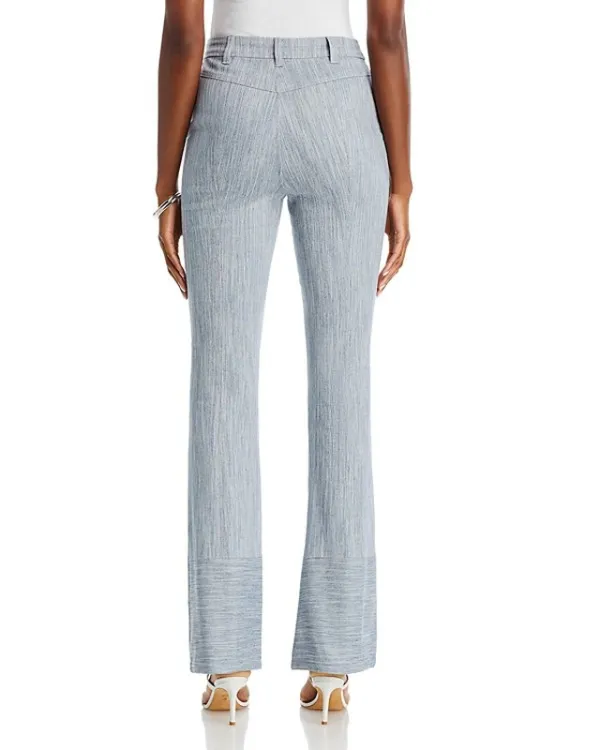 Lace Pintucked Cotton Flare Leg Pants