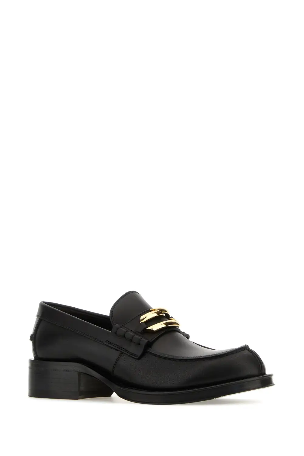 Smooth Calf Leather Metal Accent Loafers