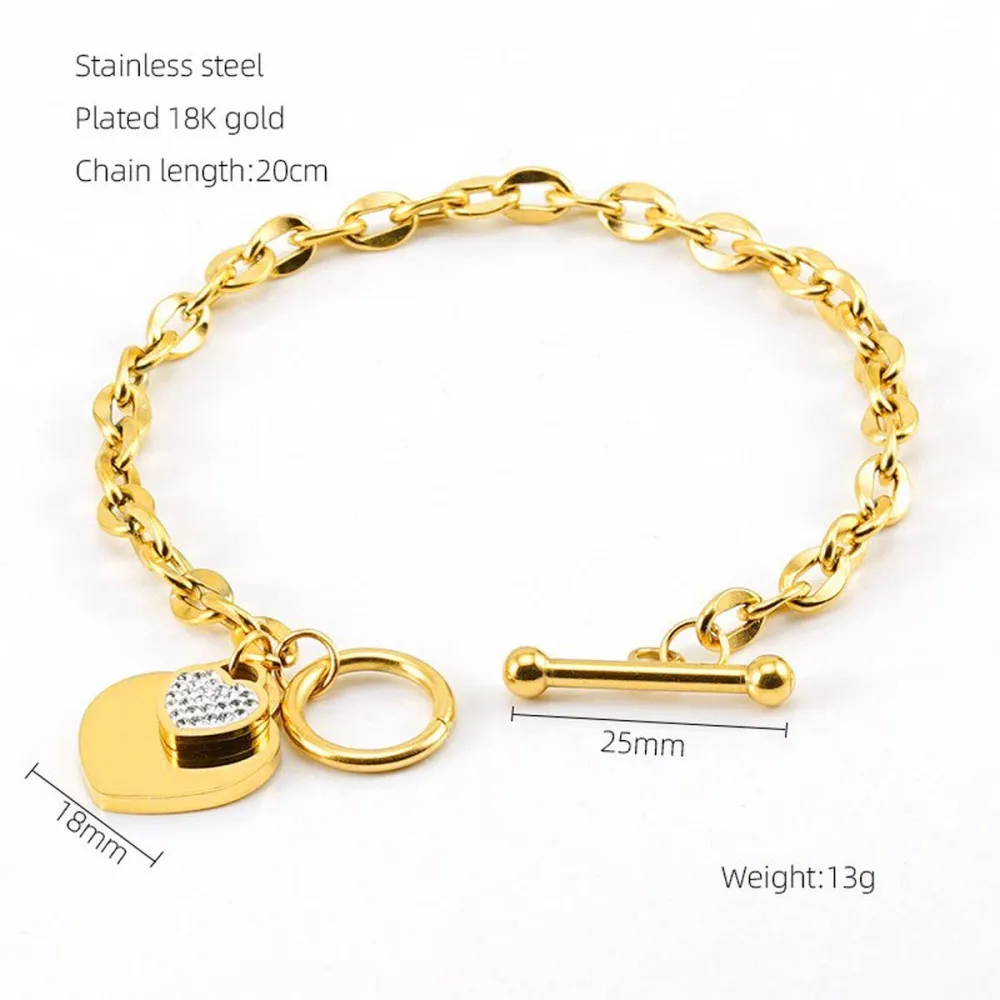 Heart Metal Charm Bracelet
