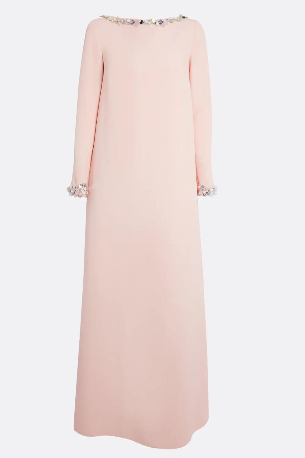 Rhinestone Boat Neck Long Sleeve Maxi Dress