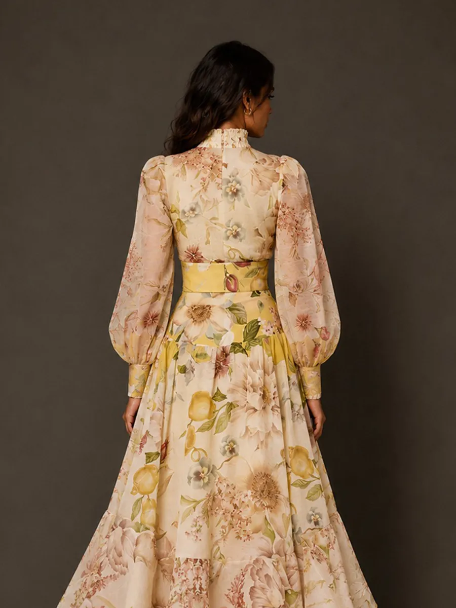 Sabrina Retro Oil Painting Style Print Two Piece Set
