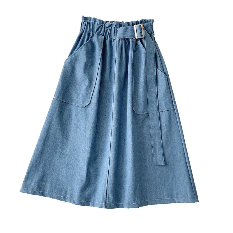 Elastic Denim Skirt