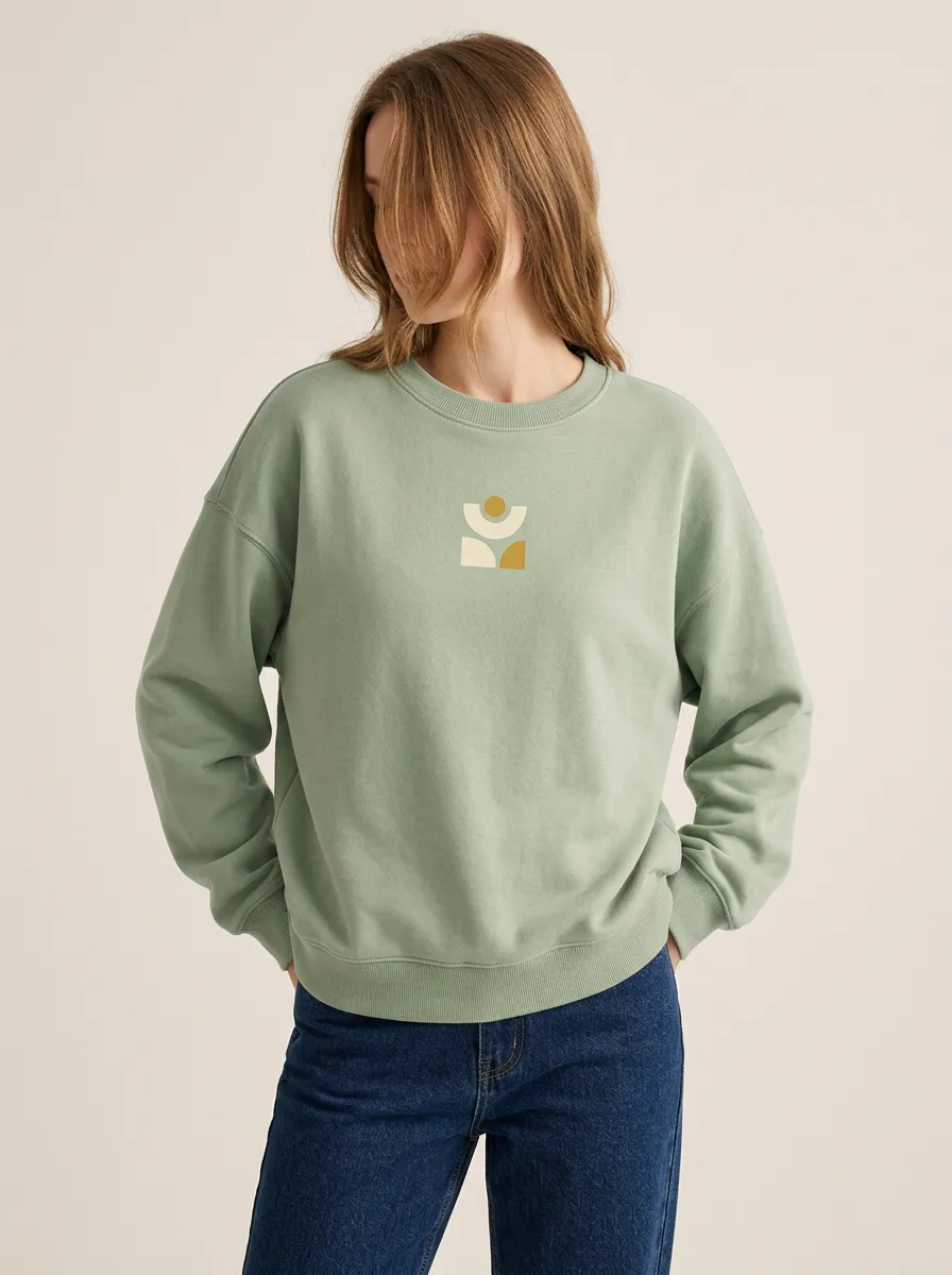 Women's Geometric Printed Minimalist Sweatshirt