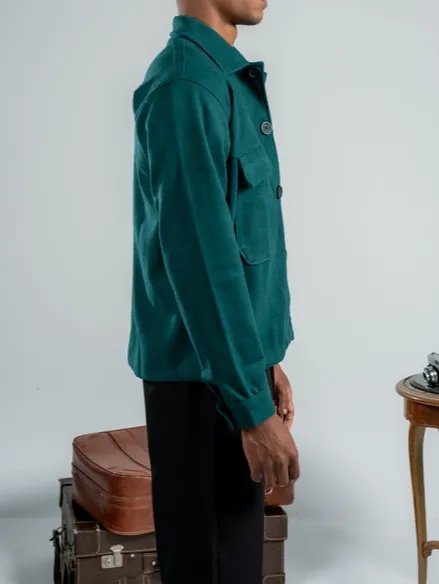 Teal Wool Blend Short Coat