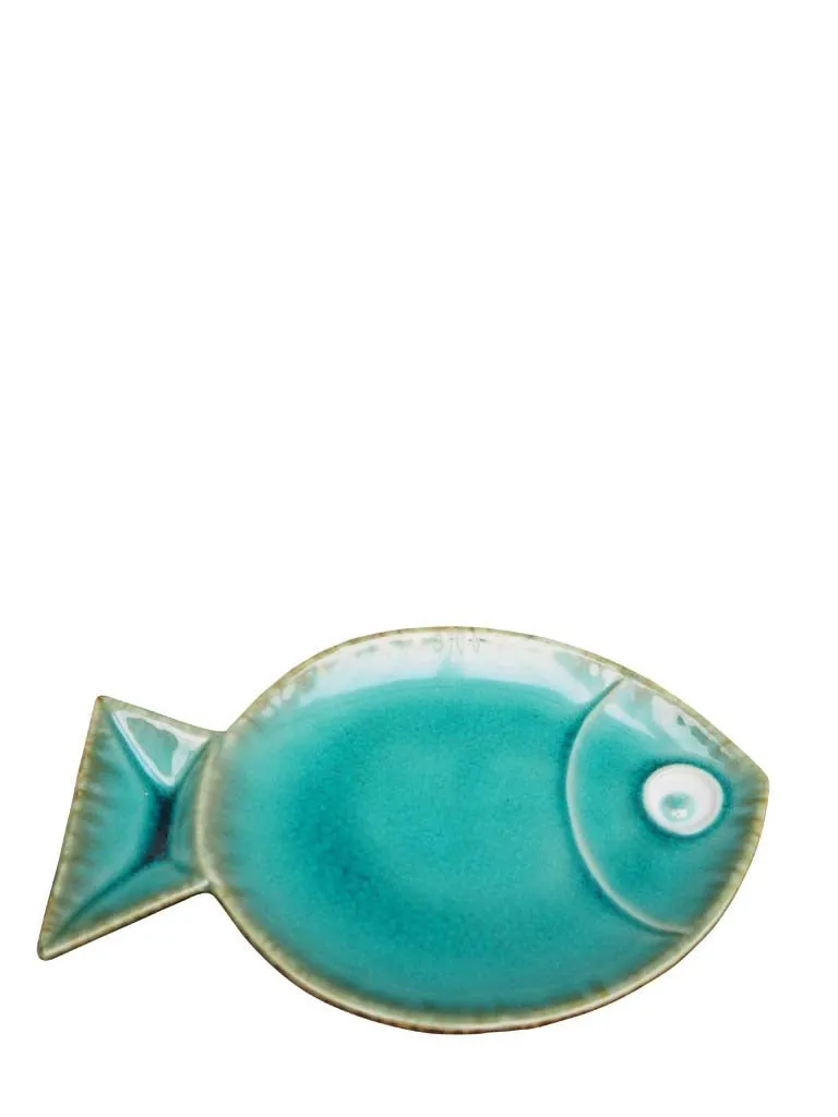 Turquoise Ceramic Fish Plate