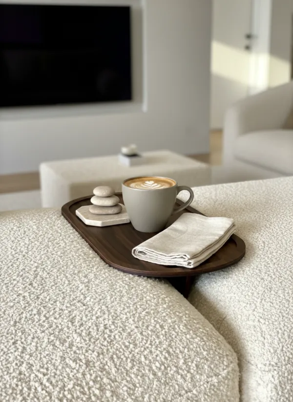 Elm Sofa Tray Dark Brown