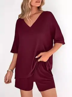 Classic Relaxed Everyday Top and Shorts Matching Set