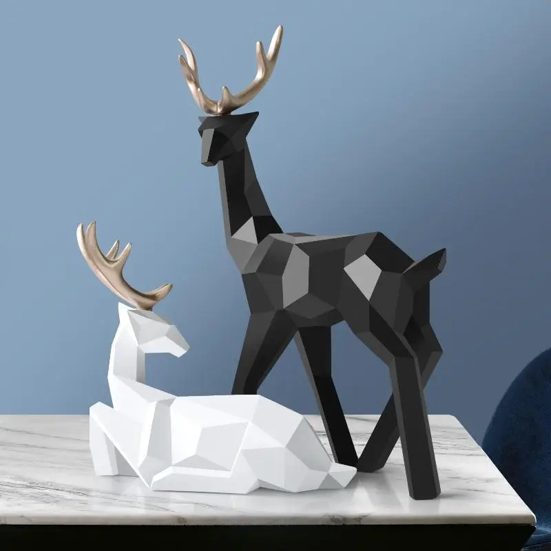 Geometric Deer Accent Sculpture