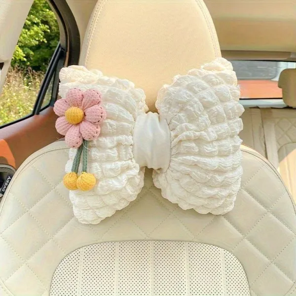 Flower Bow Car Neck Pillow