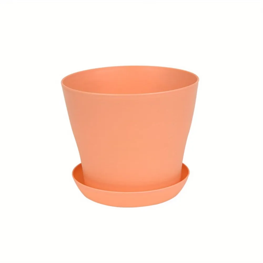 Colorful Plastic Plant Pot with Drainage Tray