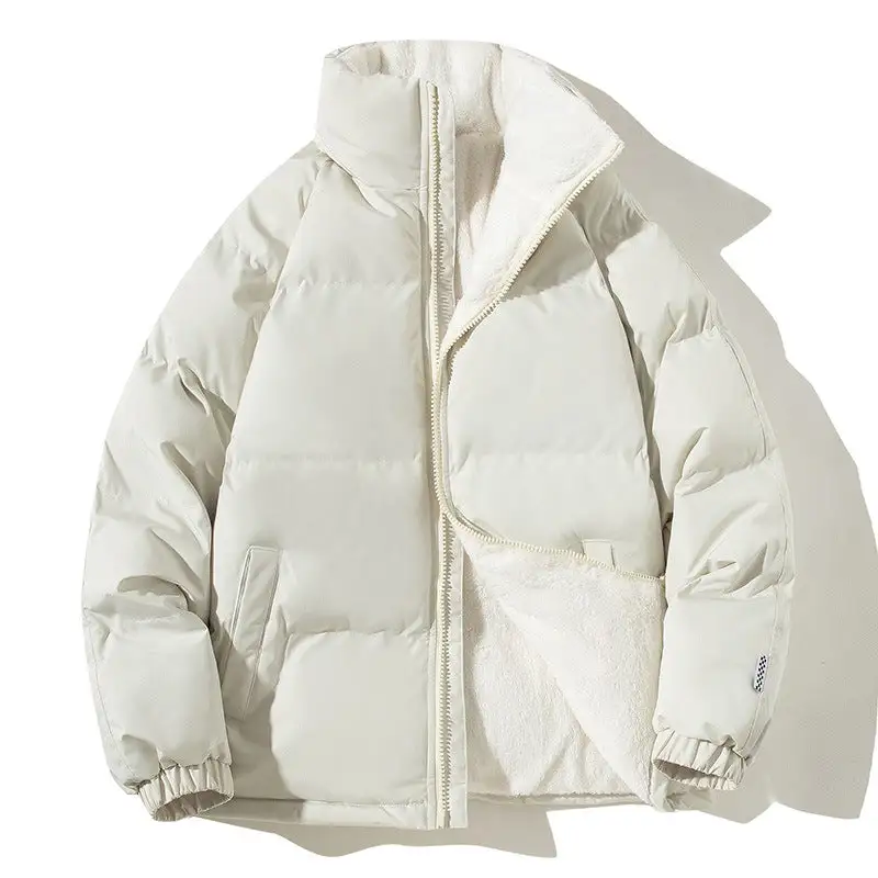 Quilted Teddy Stand Collar Bomber Jacket
