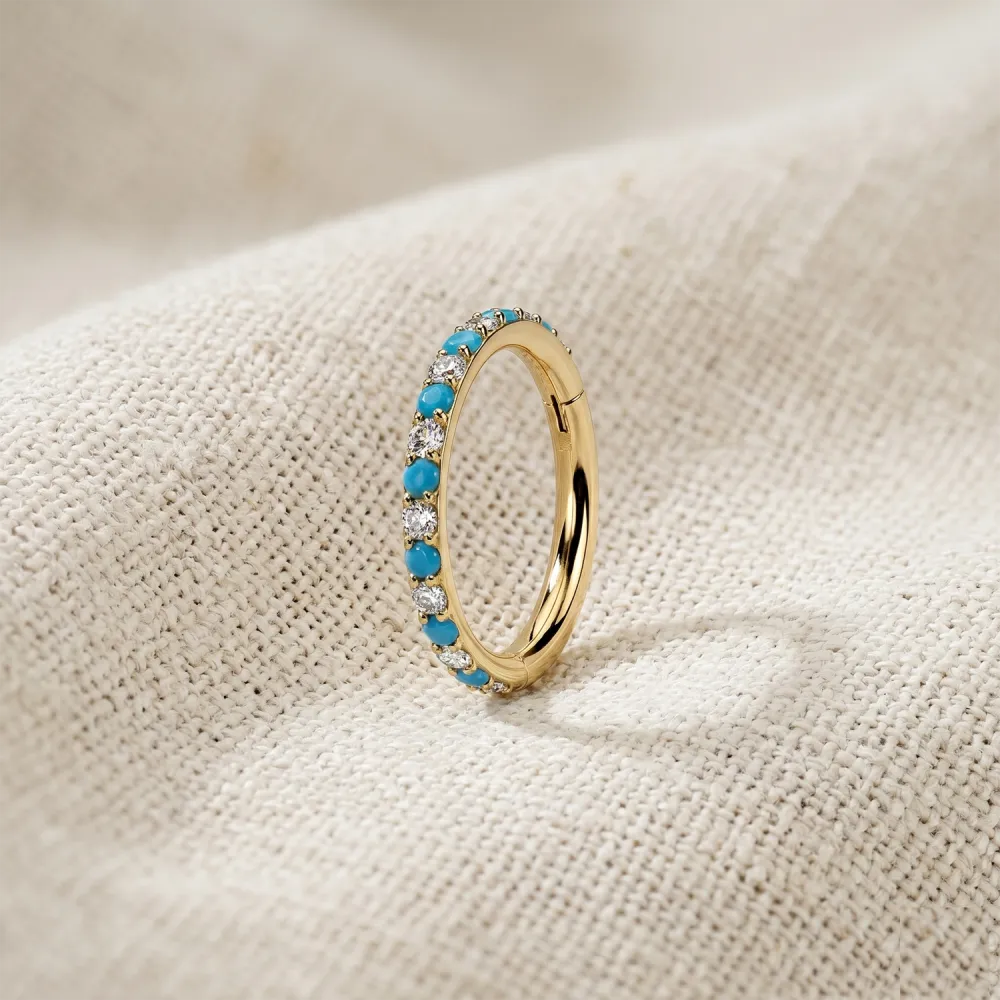 Curved Titanium Hinged Hoop Ring