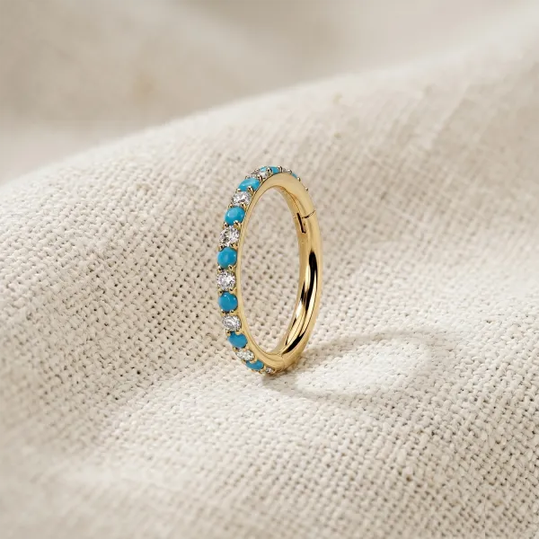 Curved Titanium Hinged Hoop Ring