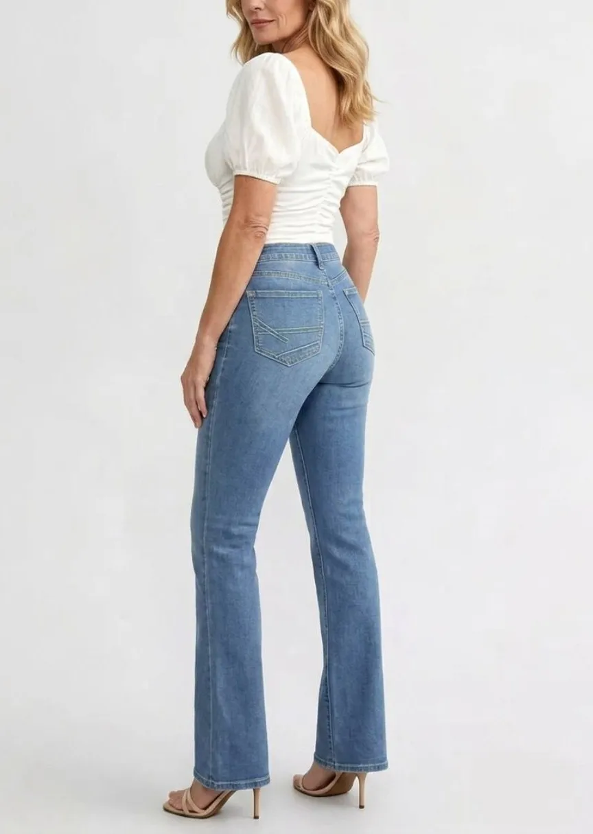 Stretch Slim-Fit Kick-Flare Jeans