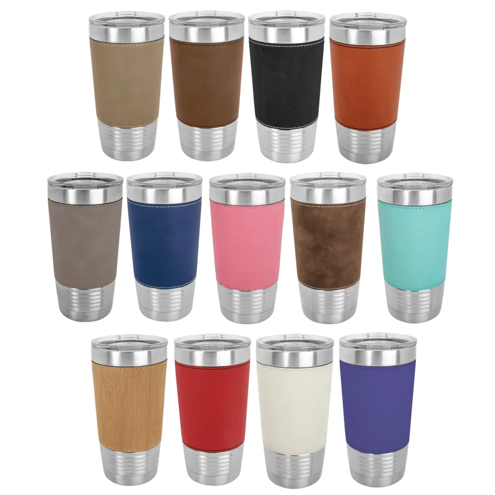 Faux Leatherette Finish Stainless Steel Tumbler