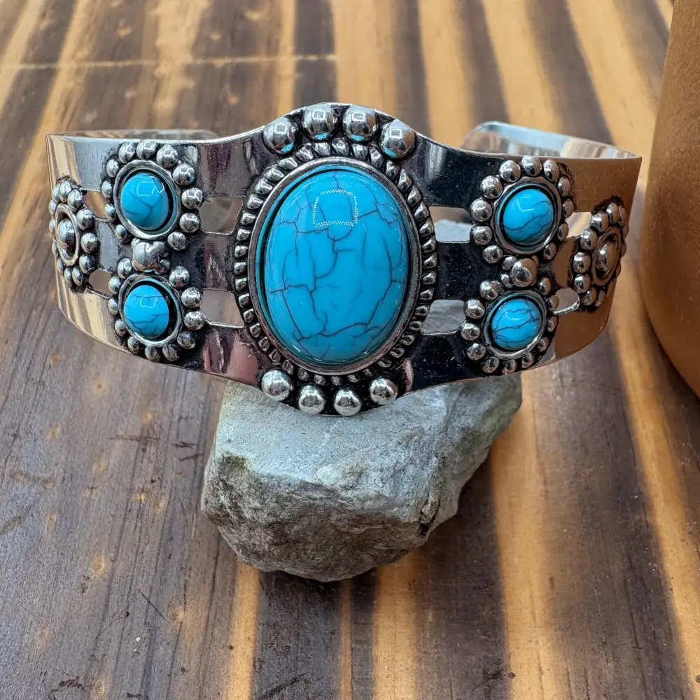 Adjustable Stone Cuff Bracelet