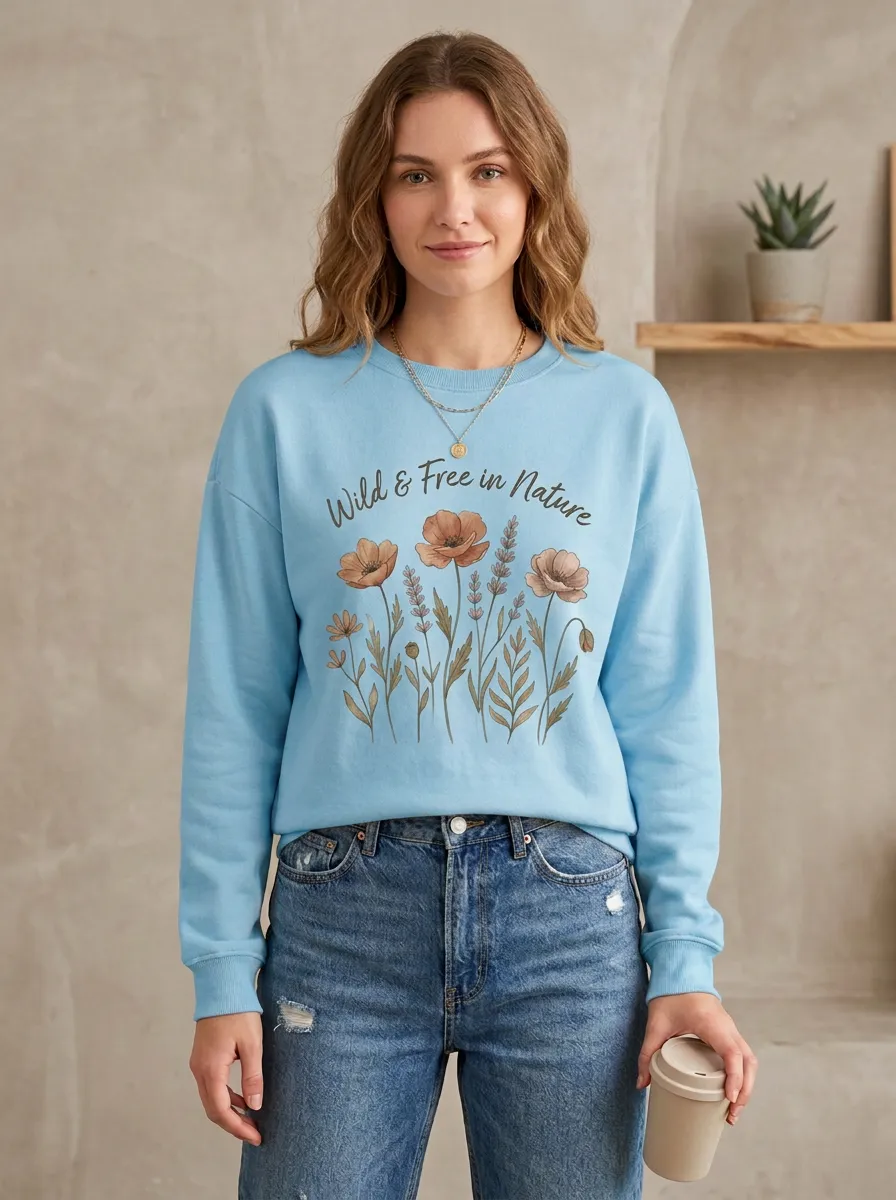 Nature Lover Wildflower Sweatshirt