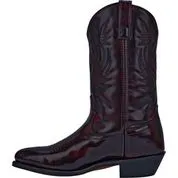 Men's Fancy Stitched Leather Medium Round Toe Western Boots