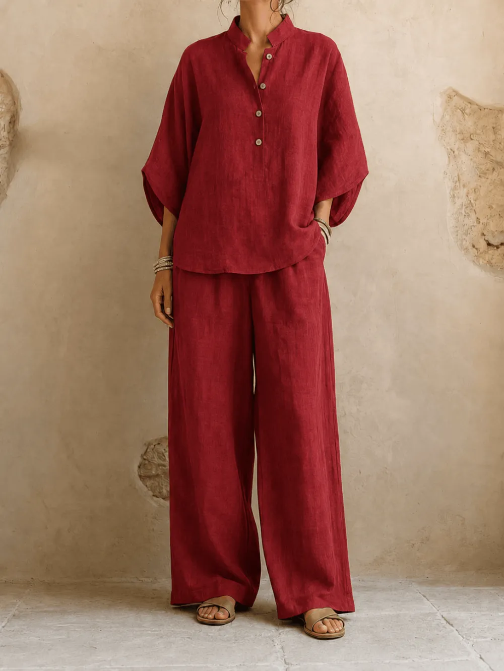 Maribel | Batwing Sleeves and Wide-Leg Pants
