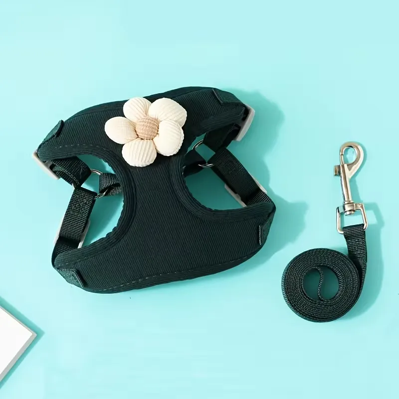 Flower Decor Pet Harness & Leash
