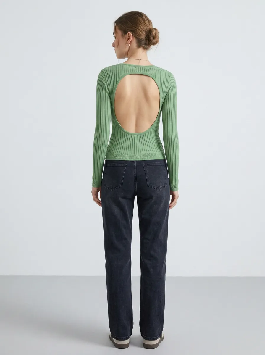 Women's Open Back Ribbed Knit Camisole