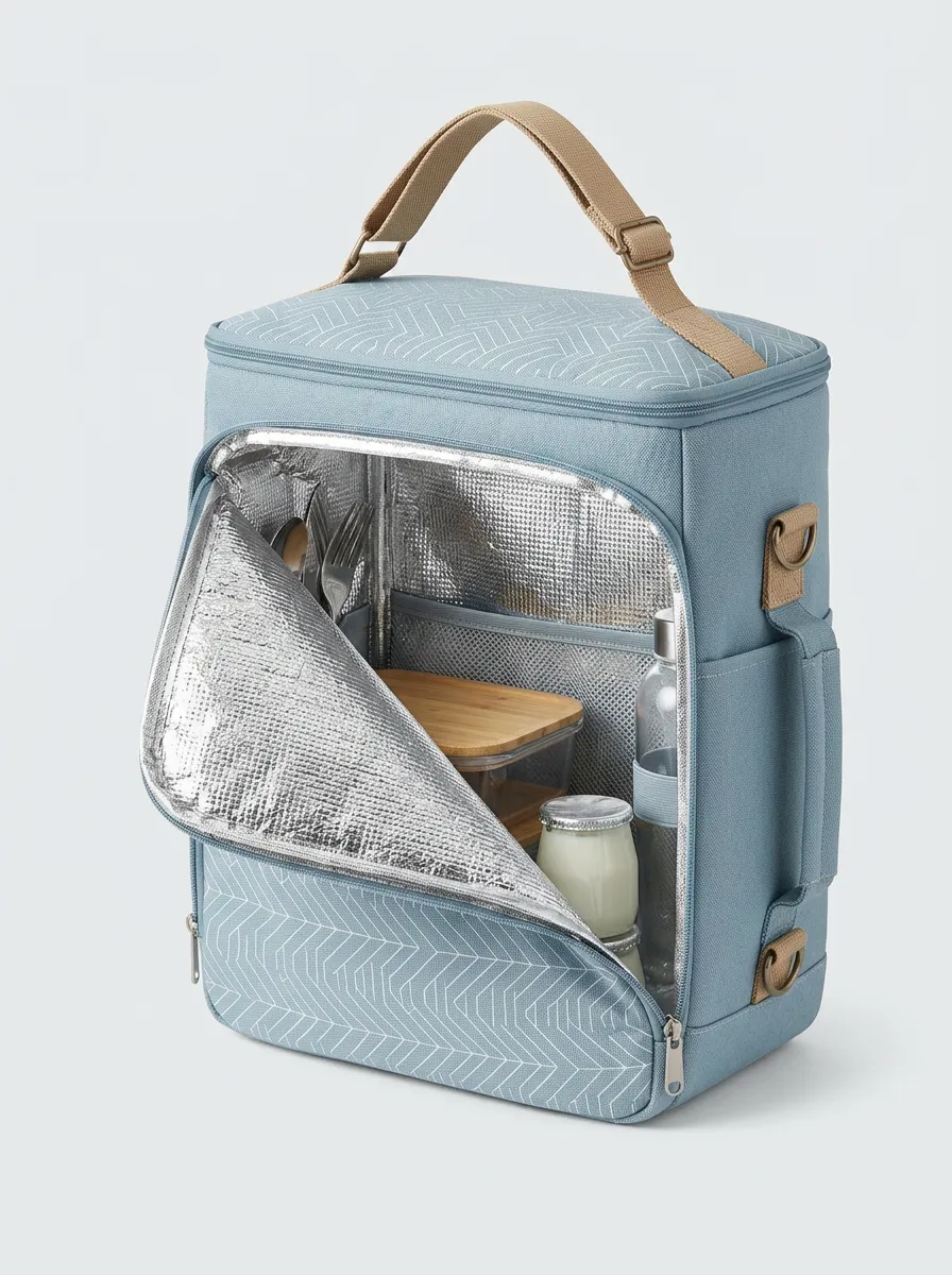 Unisex Geometric Pattern Insulated Printed Lunch Bag