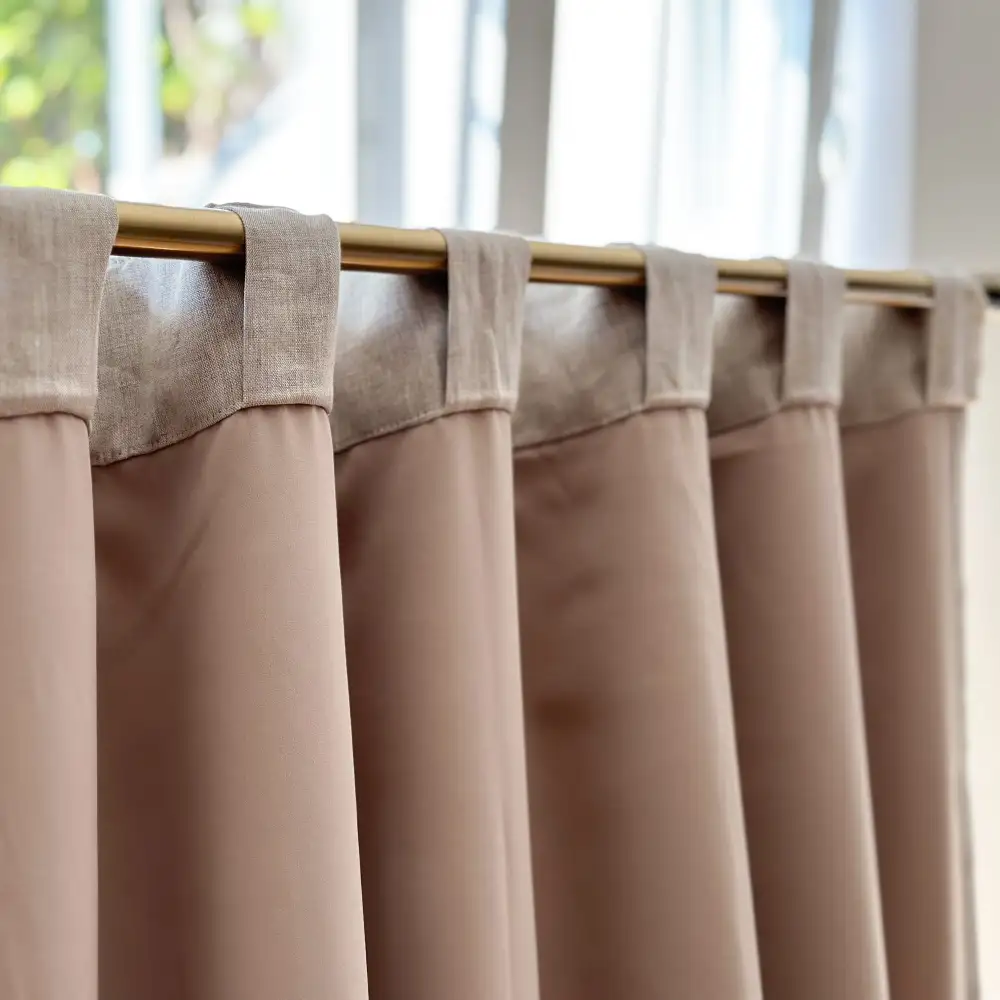 Simple Back Tab Linen Curtain