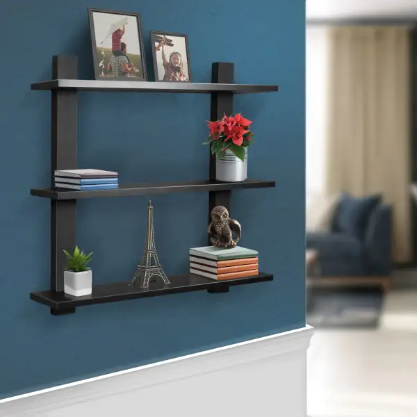 Asymmetric Wood Floating Shelf Tier