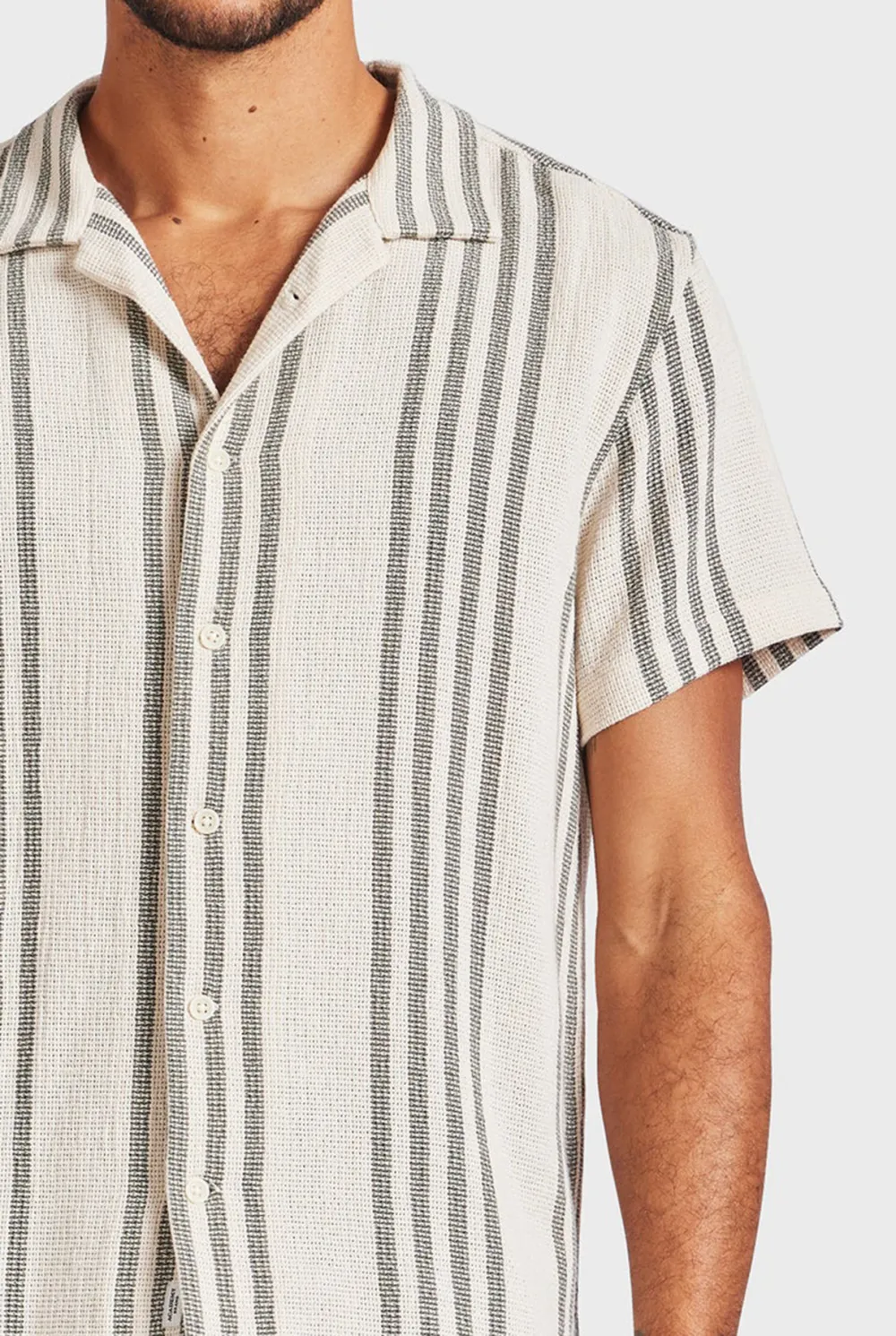 Vertical Stripe Short Sleeve Shirt-Seasponge