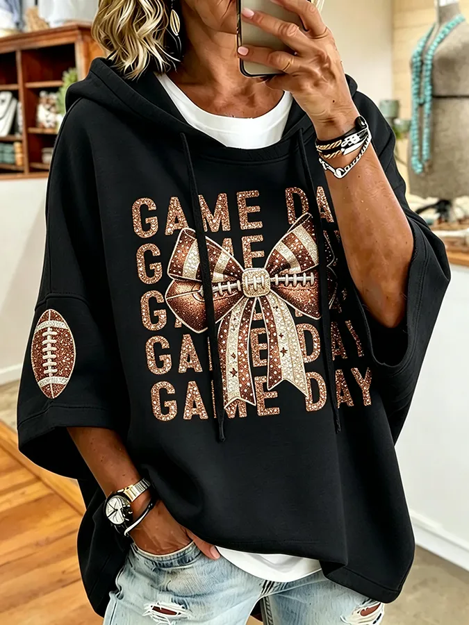 Ladies' Embroidered Hooded Top For Rugby Match Day