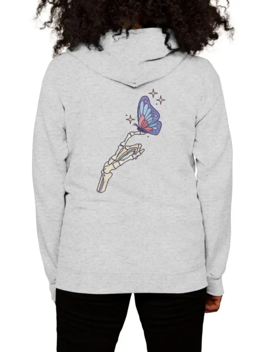 Skeleton Butterfly Print Hoodie