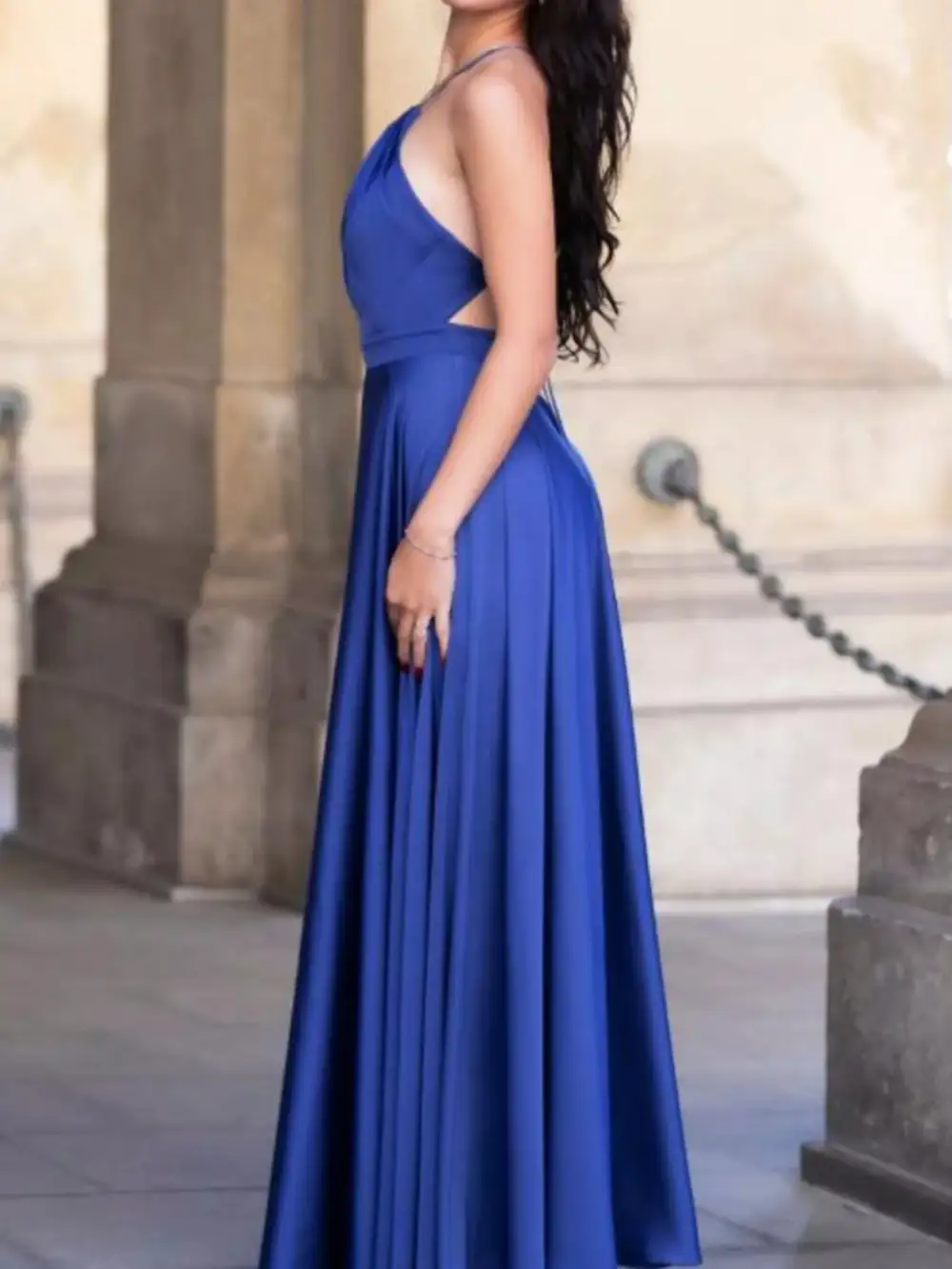 Halter Neck Slit Maxi Dress