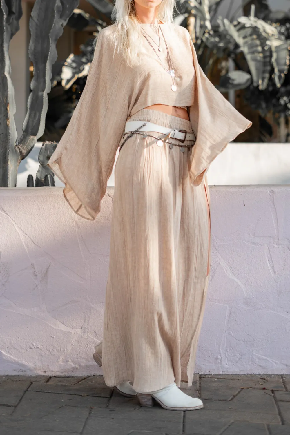 Simple Seaside Maxi Cropped Skirt