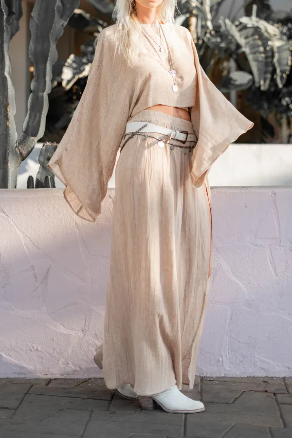 Simple Seaside Maxi Cropped Skirt