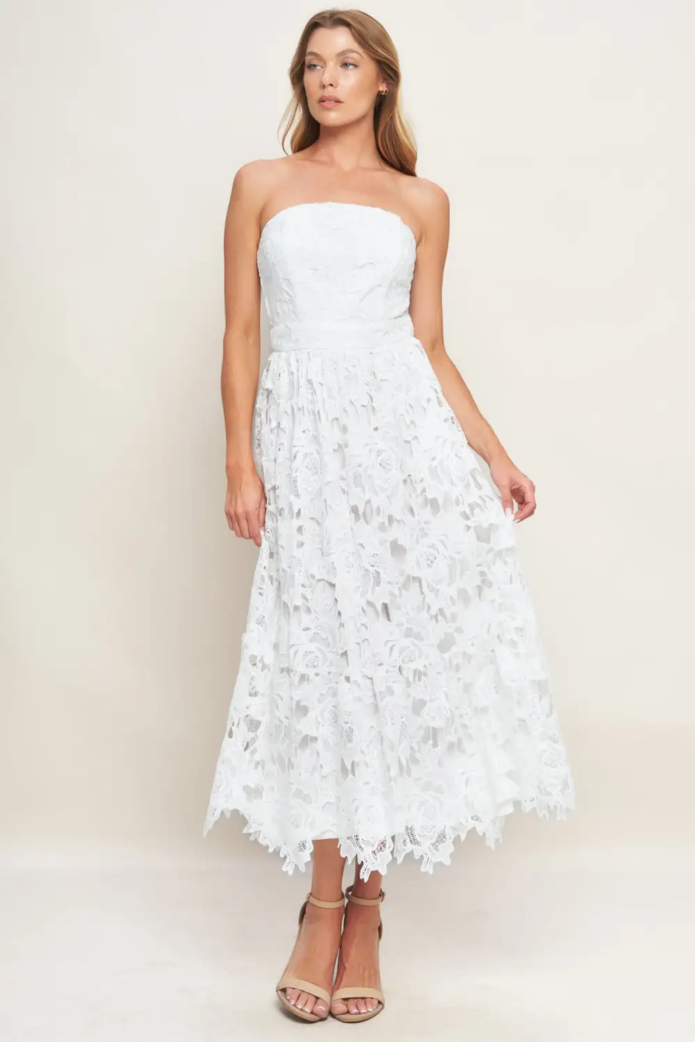 Modern Lace Midi Dress