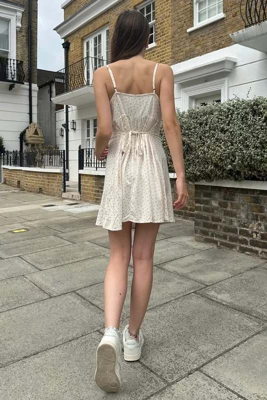 Ivory Peach Floral Dress