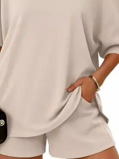Polished Relaxed Everyday Top and Shorts Matching Set