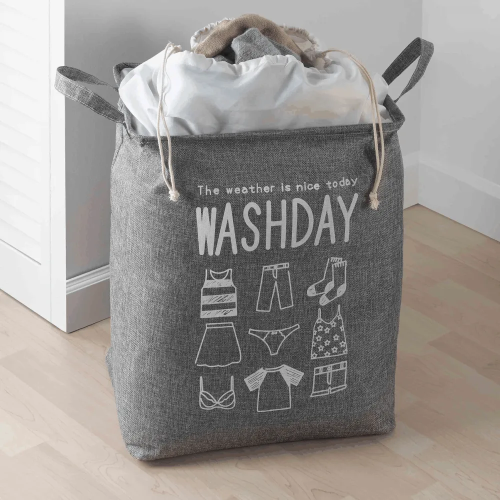 Drawstring Laundry Storage Basket