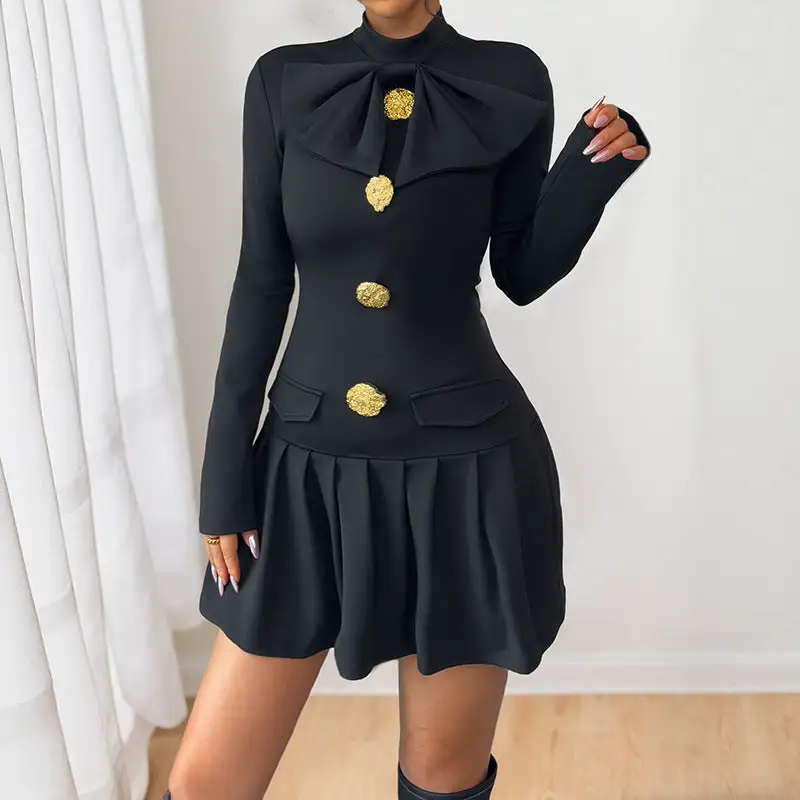 Women's Elegant Button-Detail Dress