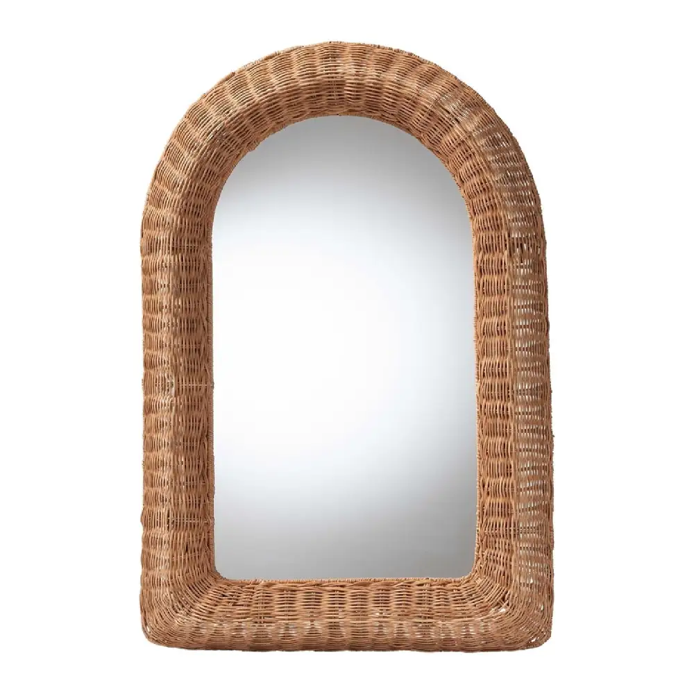Arched Wicker Wall Mirror