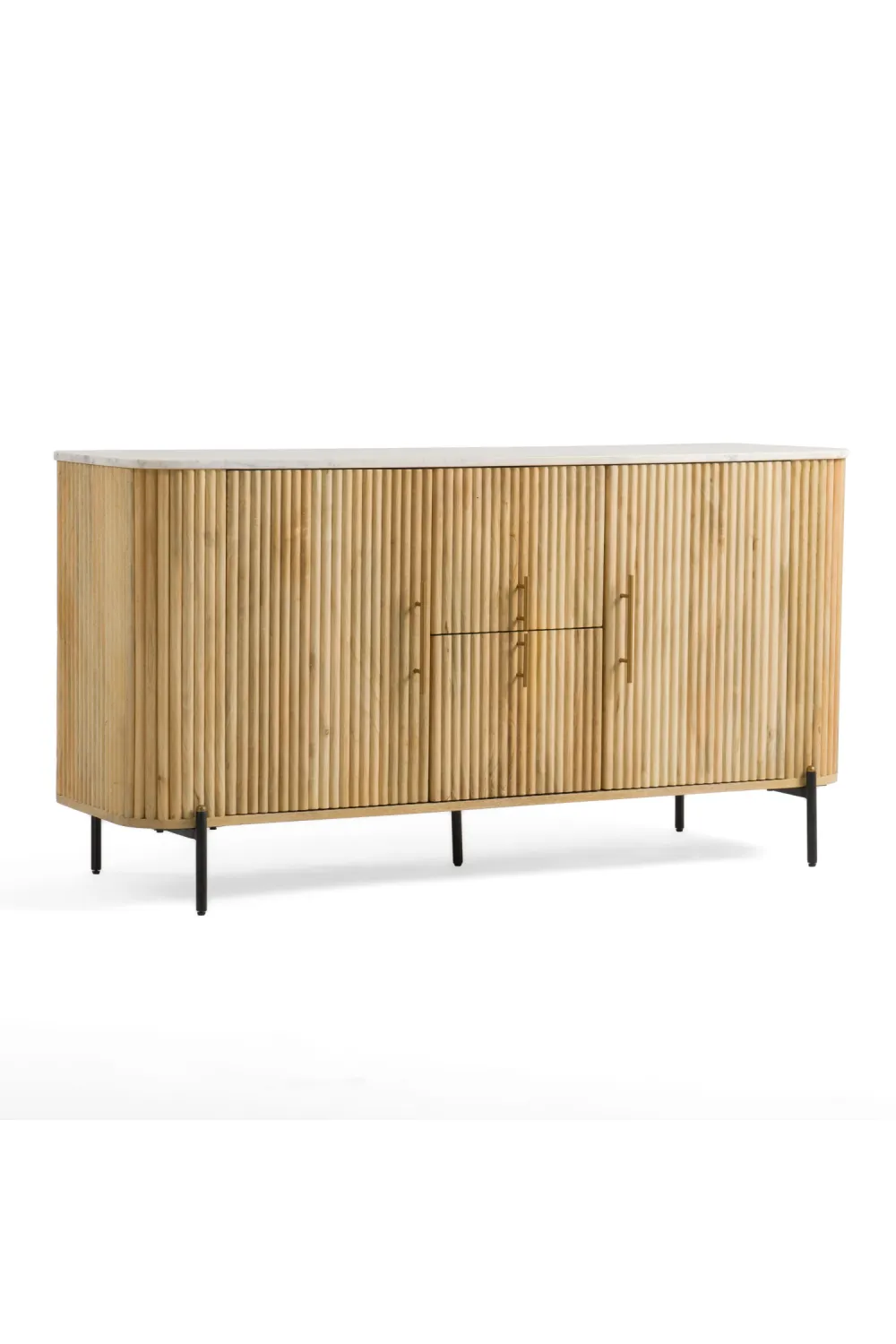 Fluted Mango Wood Sideboard