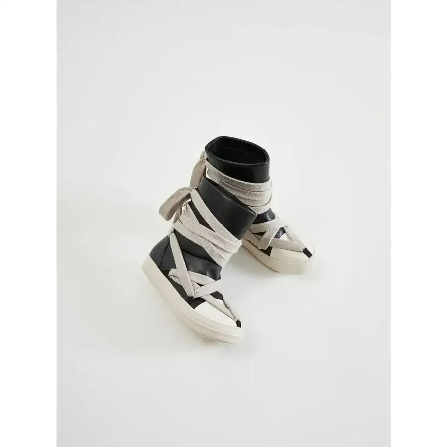 Lace Up Round Neck Sneaker Boots